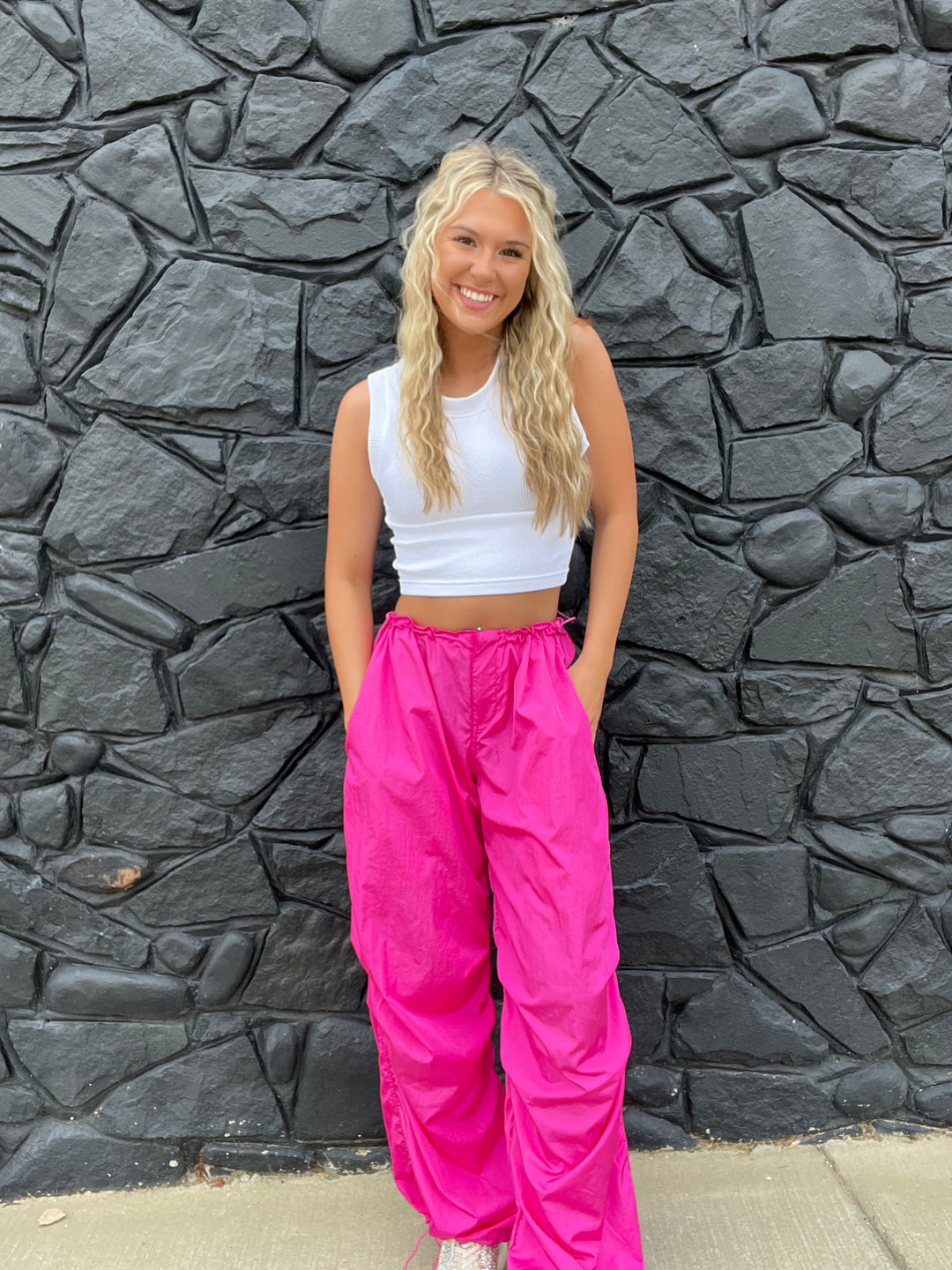 Fuchsia Parachute Pants – Gibson Girl Boutique