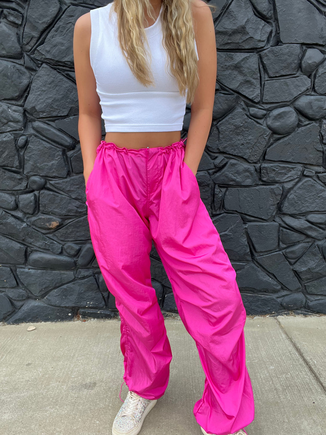 Fuchsia Parachute Pants – Gibson Girl Boutique
